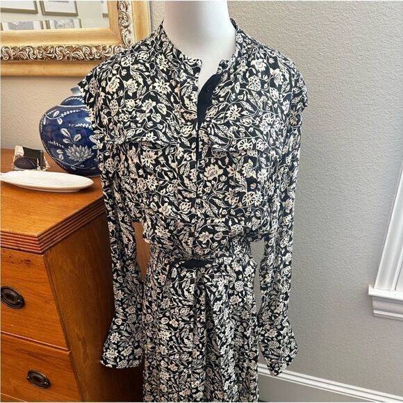 Reiss Micah Floral Printed Midi Dress-J3 - Picture 9 of 11